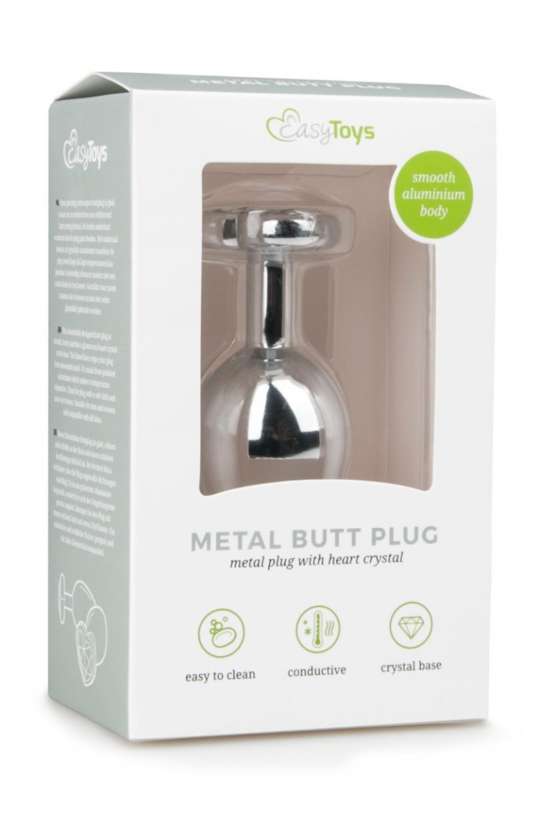 Plug bijou Argent en coeur - MEDIUM 7.1 x 3.2 cm