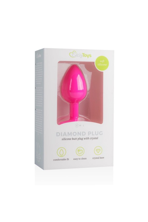 Plug Bijou Diamond Rose 6 x 2.7cm