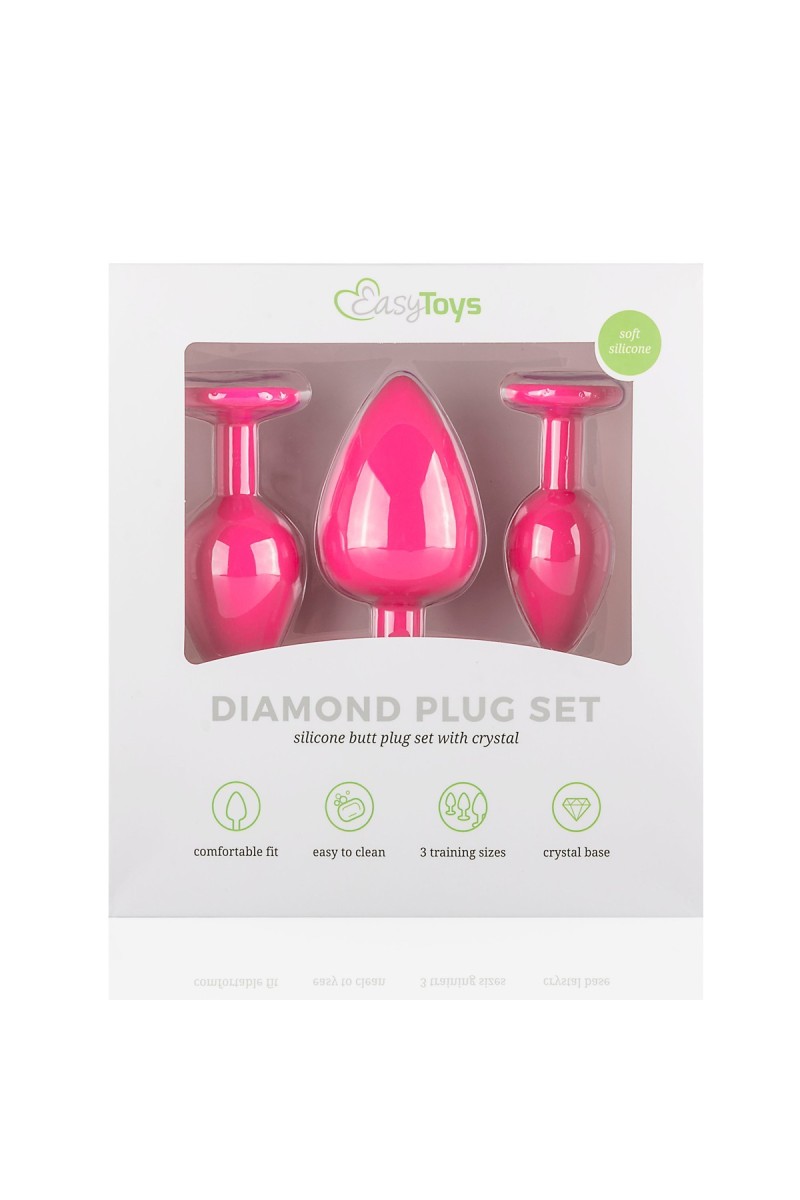 Lot de 3 plugs Bijou Diamond Roses
