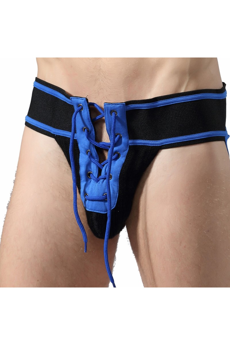 Jockstrap FETISH FOOTBALL MaleBascis Noir-Bleu