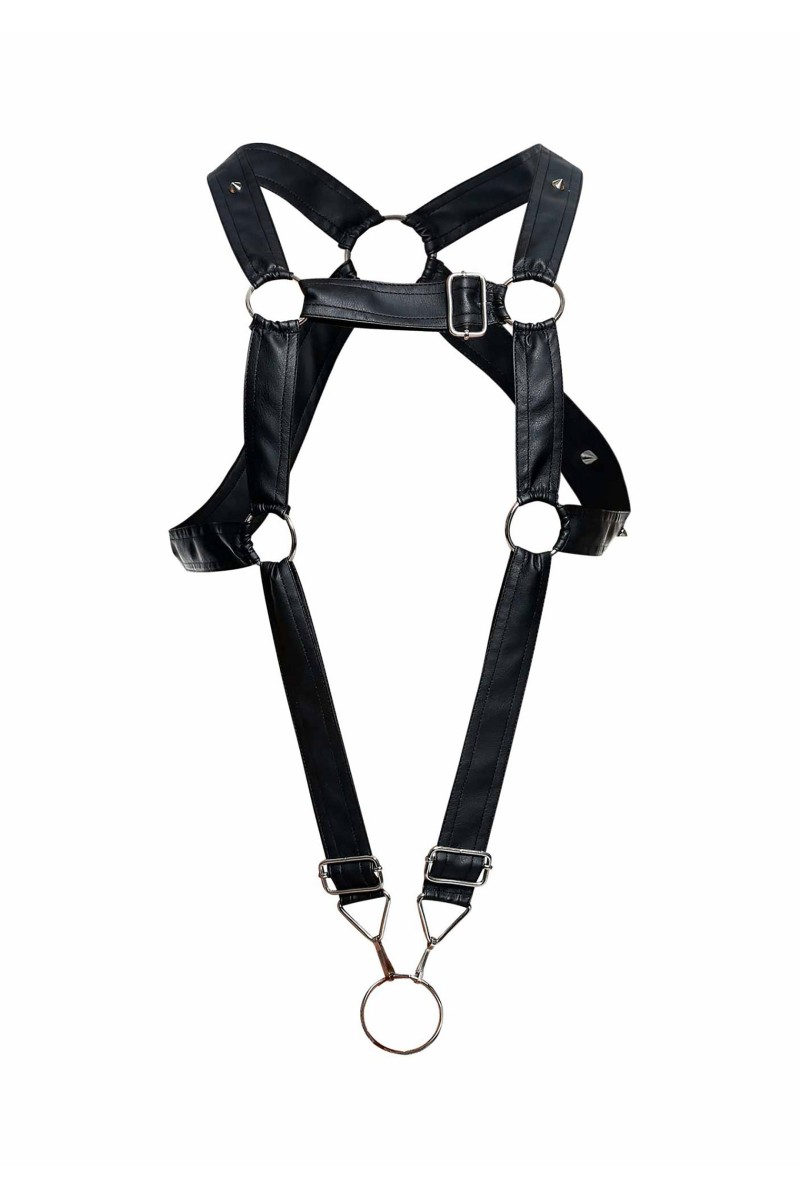 Harnais Cross Cockring Dngeon Noir