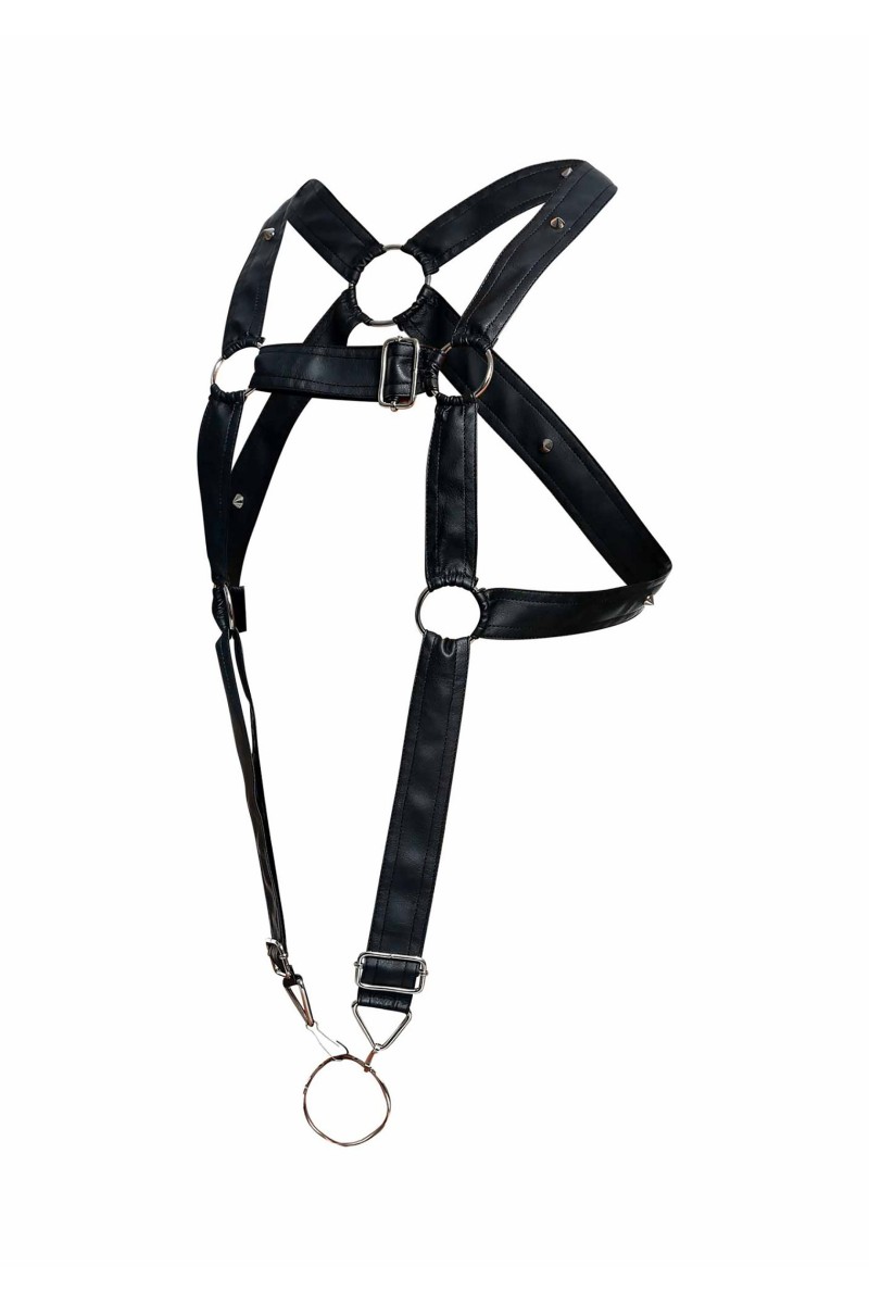 Harnais Cross Cockring Dngeon Noir