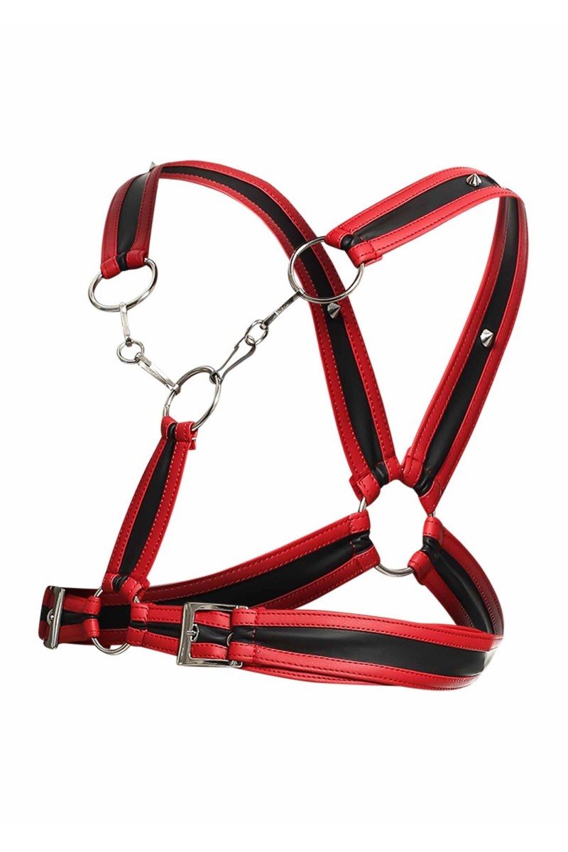 Harnais Cross Chain Dngeon Noir-Rouge