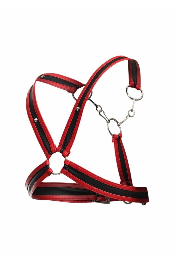 Harnais Cross Chain Dngeon Noir-Rouge