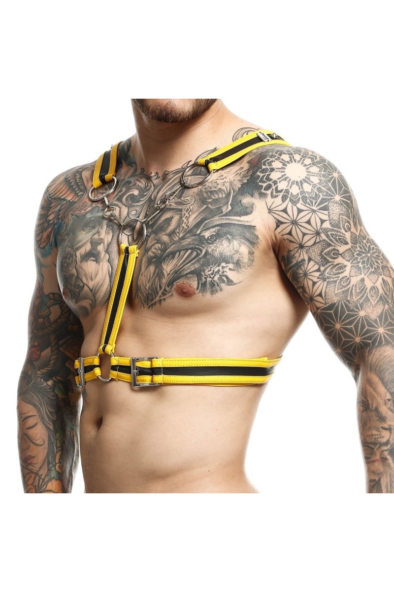 Harnais Cross Chain Dngeon Noir-Jaune