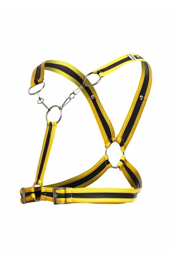 Harnais Cross Chain Dngeon Noir-Jaune