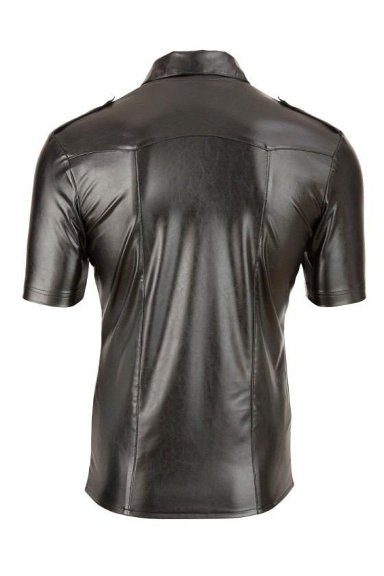 Chemise LEO imitation Cuir Noir