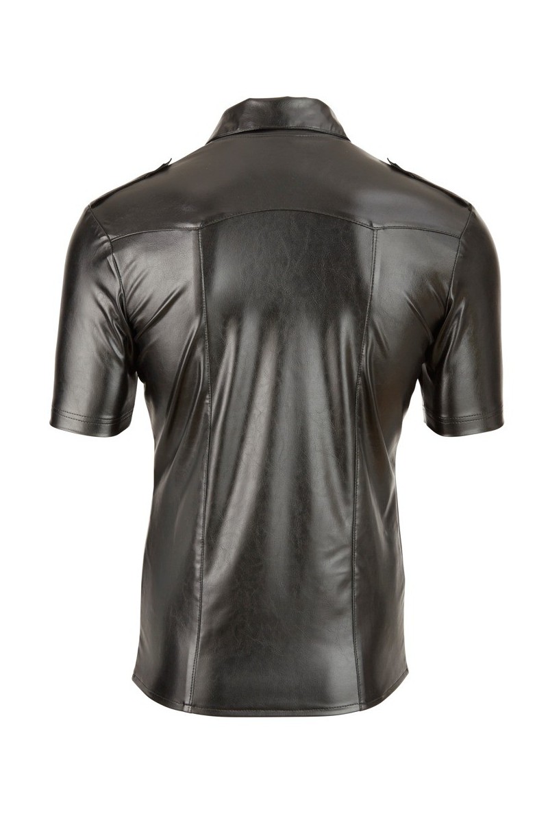 Chemise LEO imitation Cuir Noir