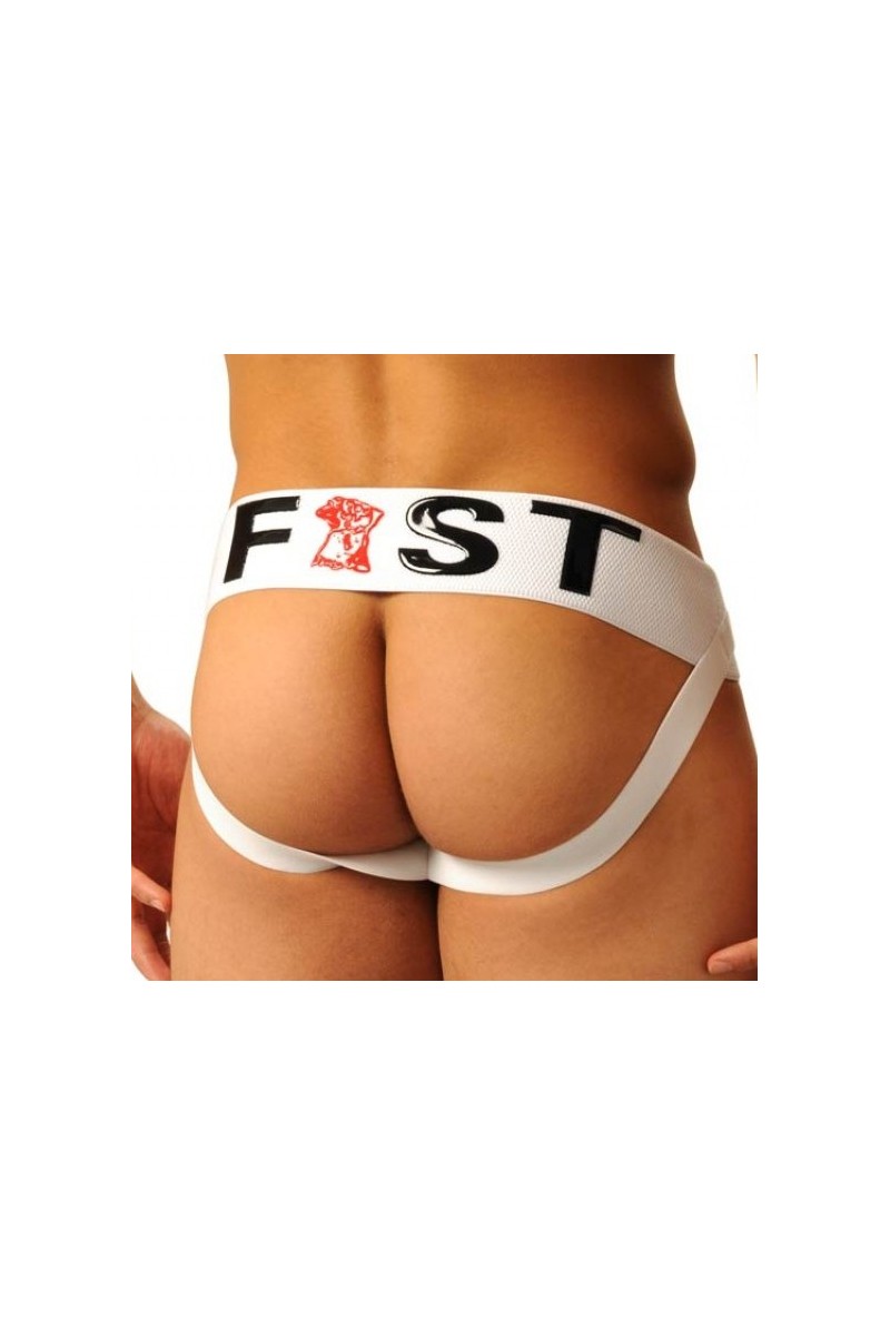 Jockstrap Fist logo Blanc