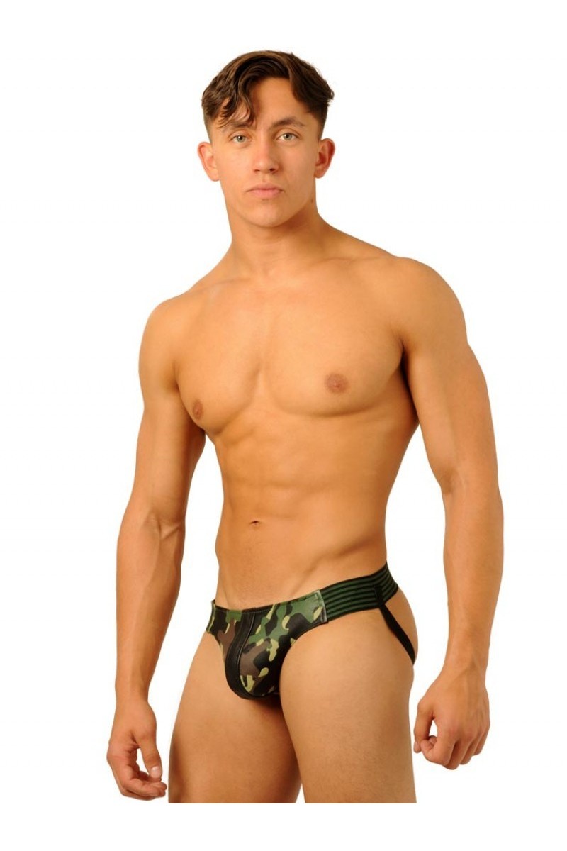 Jockstrap Fist Leather Camo Army