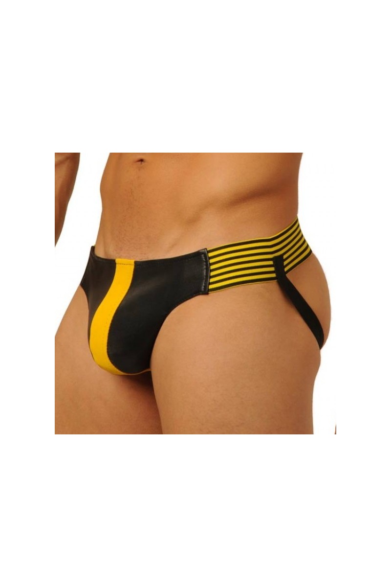 Jockstrap Fist Leather Jaune