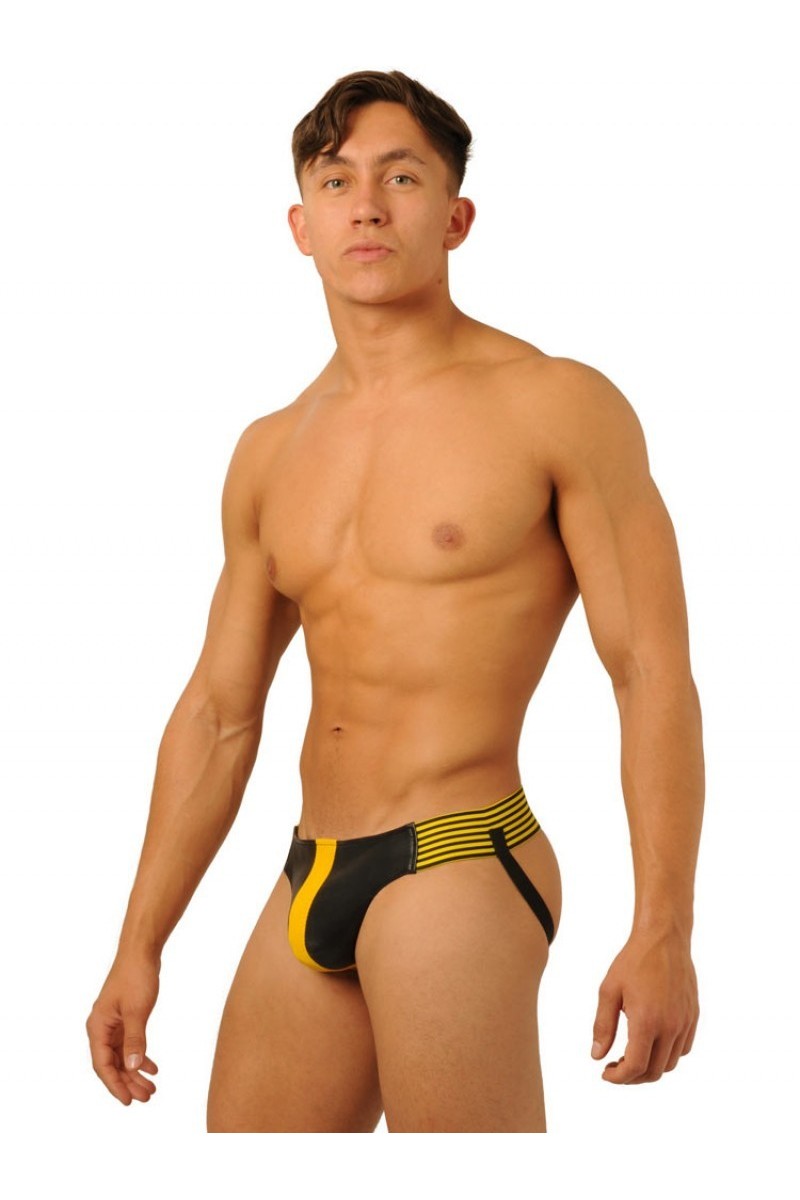 Jockstrap Fist Leather Jaune