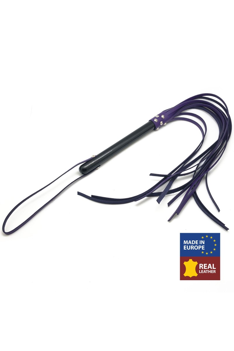 MARTINET BRINS EN CUIR VIOLET - 78cm - MANCHE EN BOIS