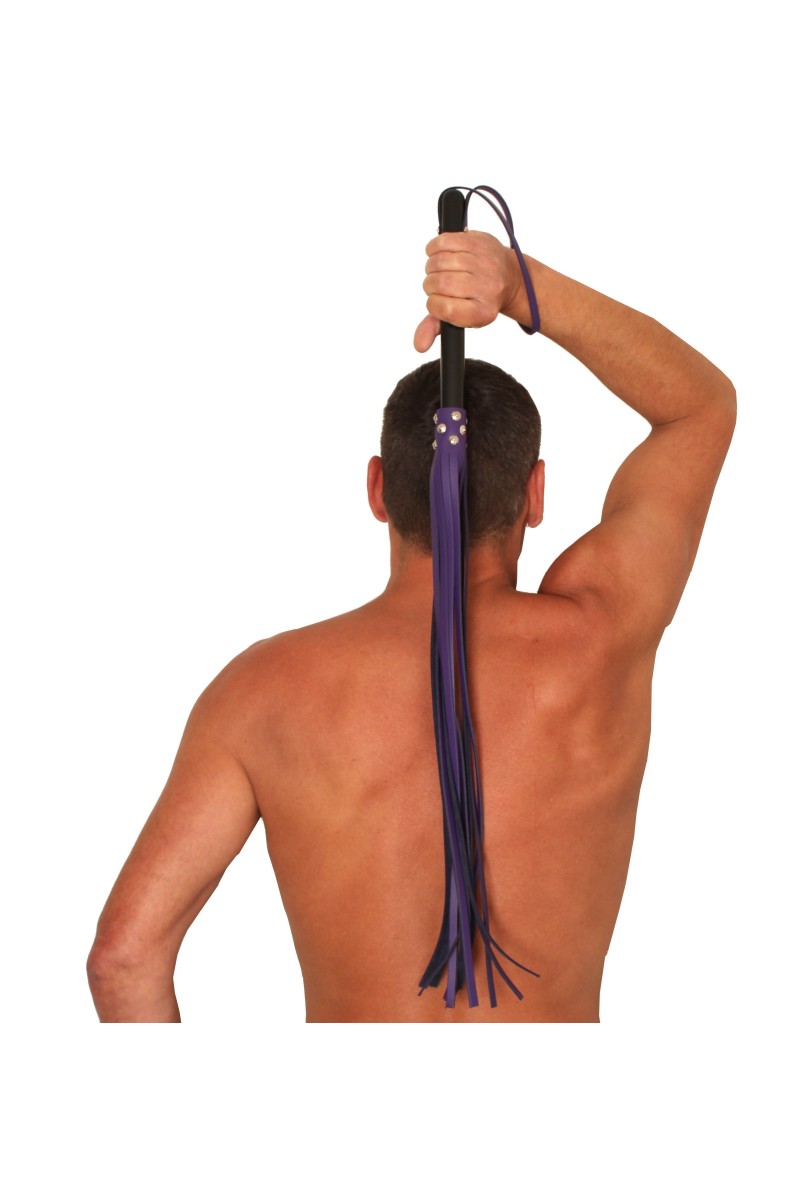 MARTINET BRINS EN CUIR VIOLET - 78cm - MANCHE EN BOIS