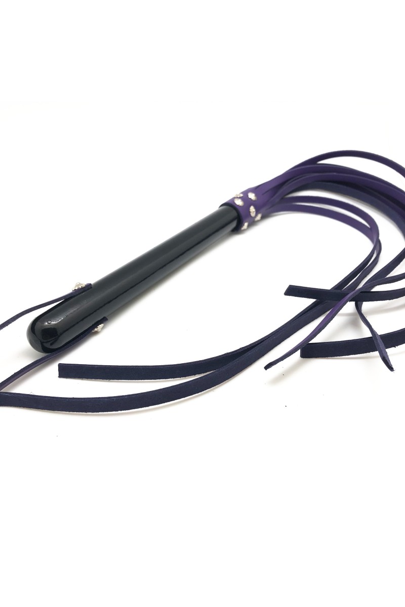 MARTINET BRINS EN CUIR VIOLET - 78cm - MANCHE EN BOIS