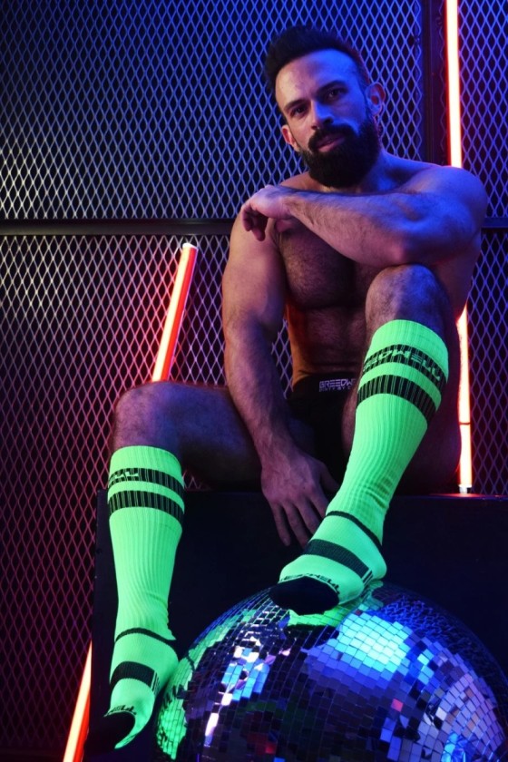 Chaussettes hautes LOGO KNEE Vert Neon