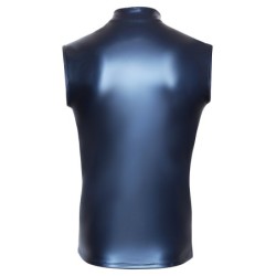 Taille S  -  Débardeur avec zip Top Andio Bleu métallisé