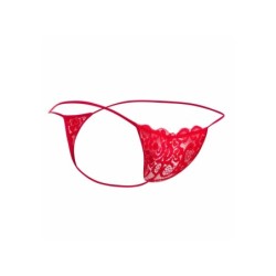 Taille S/M  -  String Dentelle LACE MoB Rouge