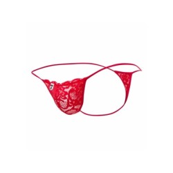 Taille S/M  -  String Dentelle LACE MoB Rouge