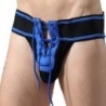 Taille S  -  Jockstrap FETISH FOOTBALL MaleBascis Noir-Bleu