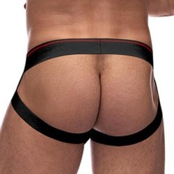 Taille S/M  -  Jockstrap RETRO SPORT Noir-Rouge