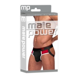 Taille L/XL  -  Jockstrap RETRO SPORT Noir-Rouge