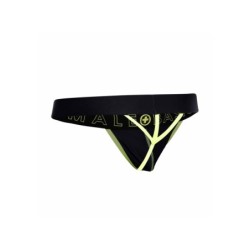 Taille S  -  String NEON MaleBasics Noir-Jaune