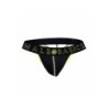 Taille L  -  String NEON MaleBasics Noir-Jaune