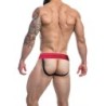 Taille S  -  Jockstrap Rugby Noir-Rose neon