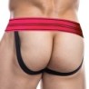 Taille M  -  Jockstrap Rugby Noir-Rose neon