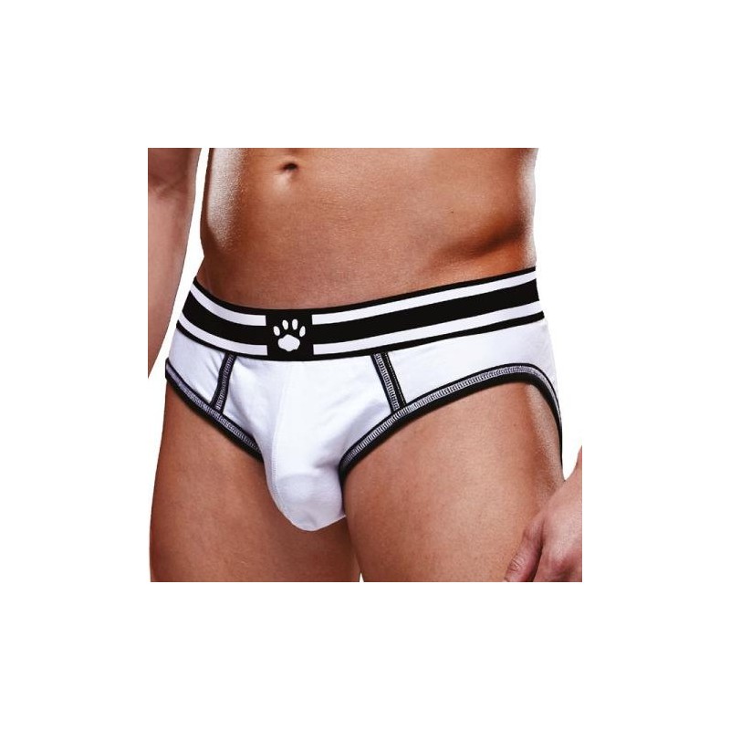 Taille XL  -  Bottomless OPEN BRIEF Prowler Blanc-Noir