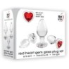 Lot de 3 Plugs Bijou en verre Heart Gem Rouge