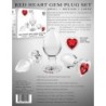 Lot de 3 Plugs Bijou en verre Heart Gem Rouge