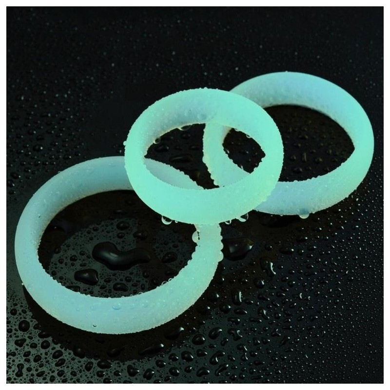 Lot de 3 Cockrings phosphorescents Lumiring