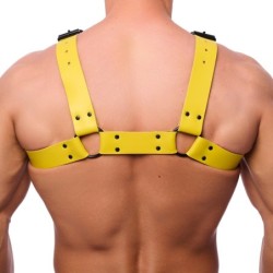 Harnais en cuir Bulldog Jaune