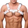 Harnais en cuir Bulldog Blanc