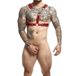 Harnais Cross Chain Dngeon Noir-Rouge