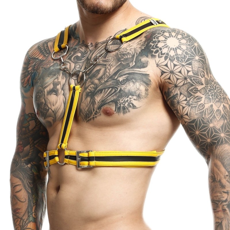 Harnais Cross Chain Dngeon Noir-Jaune