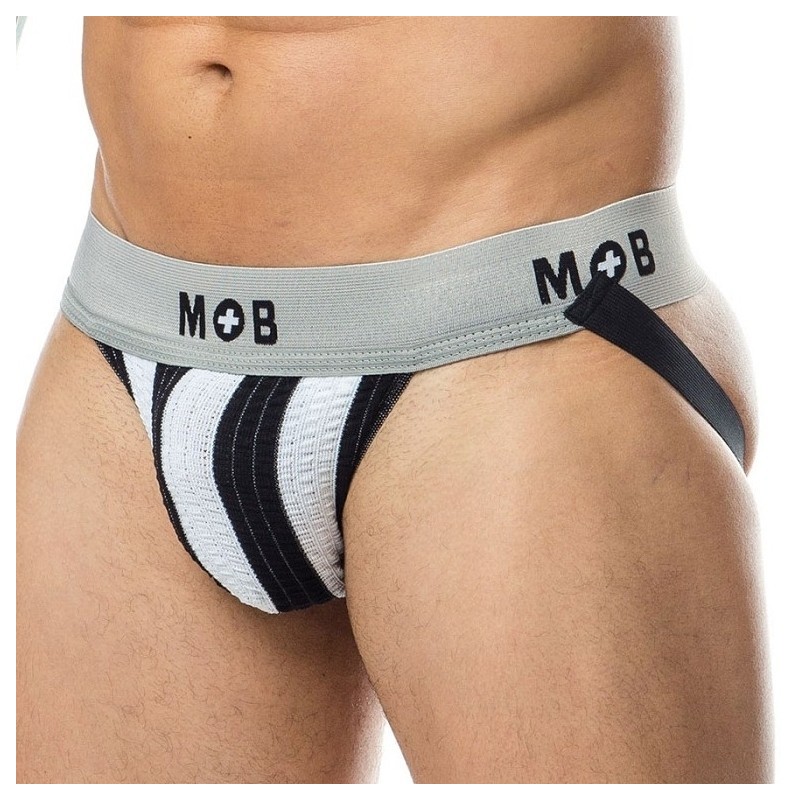 Taille XL  -  Jockstrap Mob Classic Blanc-Noir