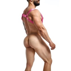 Harnais élastique et Cockring Straight Back Rose