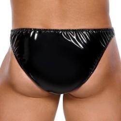 Taille L  -  Slip sexy Vinyl Raft Noir-Argenté