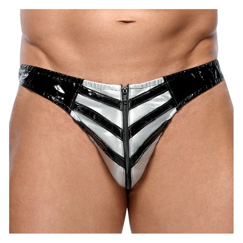 Taille 2XL  -  Slip sexy Vinyl Raft Noir-Argenté