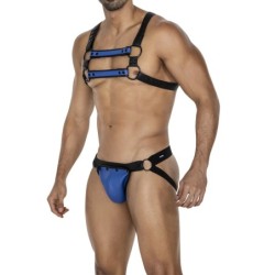 Taille S/M  -  Jockstrap Snap Noir-Bleu
