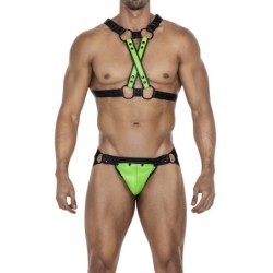 Taille L/XL  -  Jockstrap Snap Noir-Vert