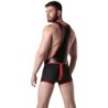 Taille S  -  Body Singlet BRUT Noir-Rouge