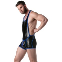 Taille S  -  Body Singlet BRUT Noir-Bleu