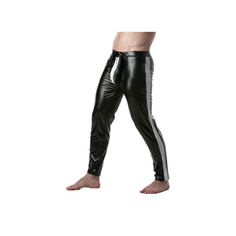 Taille XL  -  Pantalon avec Zip Brut Noir-Blanc
