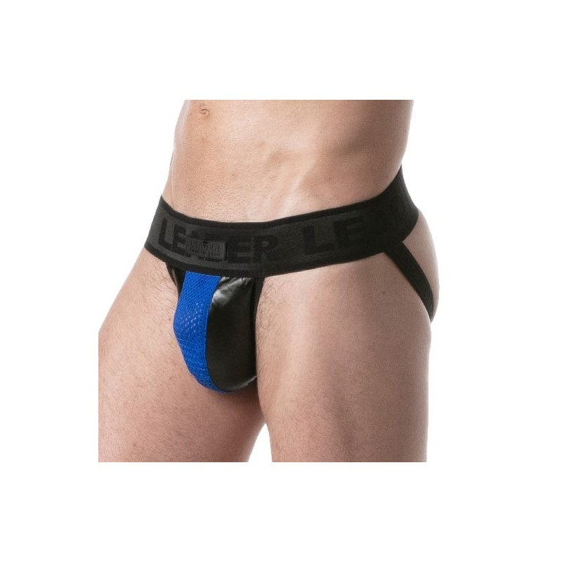 Taille S  -  Jockstrap Brut Noir-Bleu