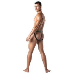 Taille S  -  Jockstrap GI ARMY Kaki-Blanc