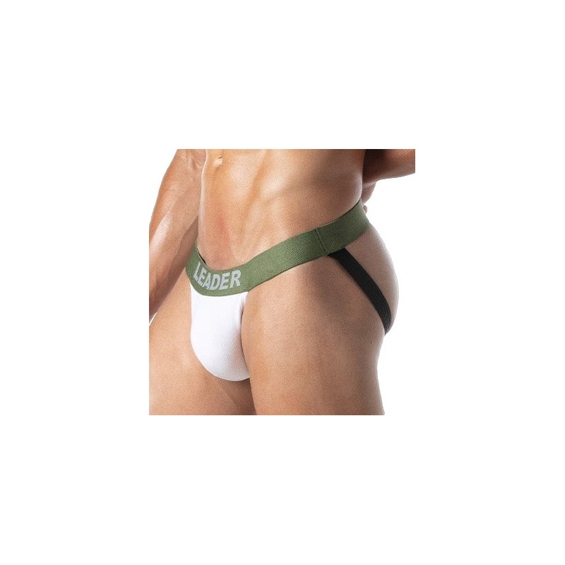 Taille M  -  Jockstrap GI ARMY Kaki-Blanc